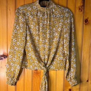 1. State from Nordstroms Sheer Yellow Floral Blouse